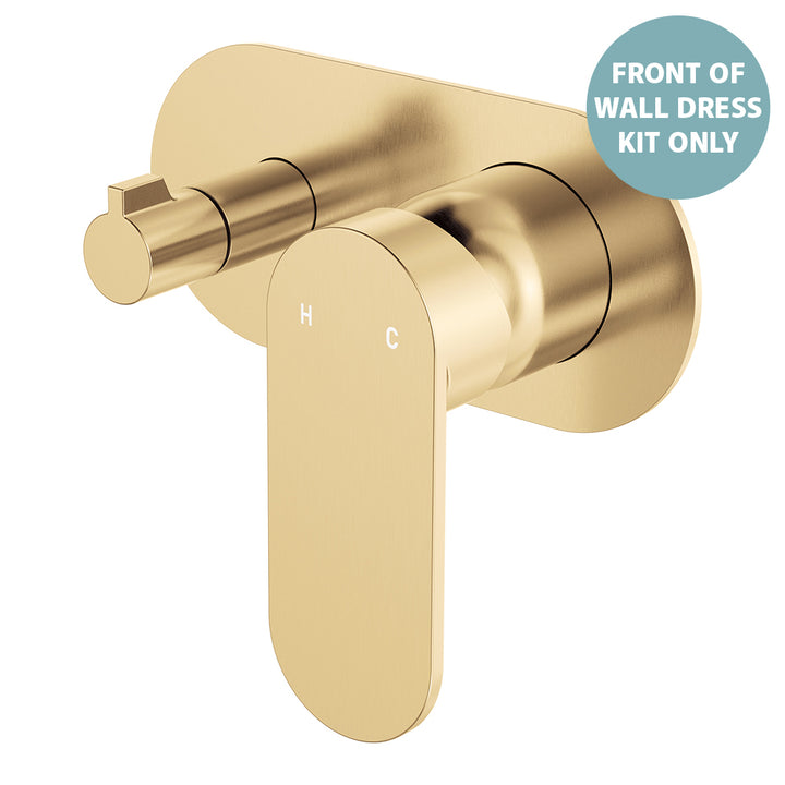Empire Slim Wall Diverter Mixer Dress Kit, Large Oval Plate, Horizontal - Trim Kit Only - Urban Brass