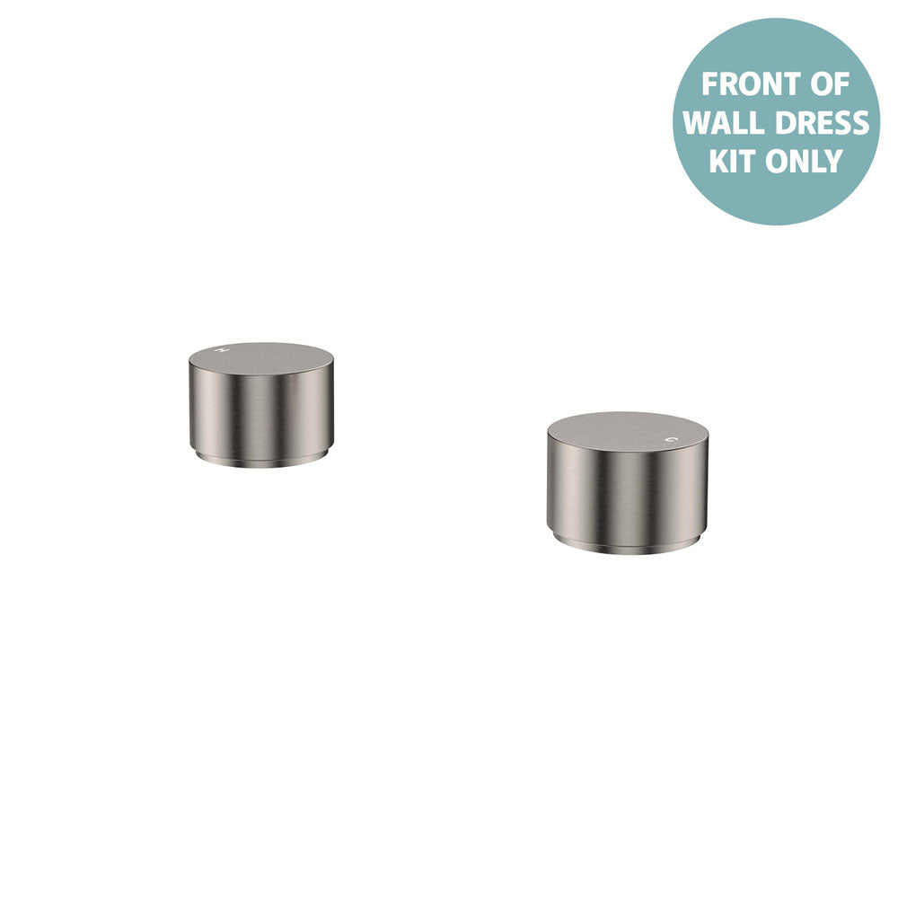 Kaya Round Hob Taps, Dress Kit - Trim Kit Only - Brushed Nickel