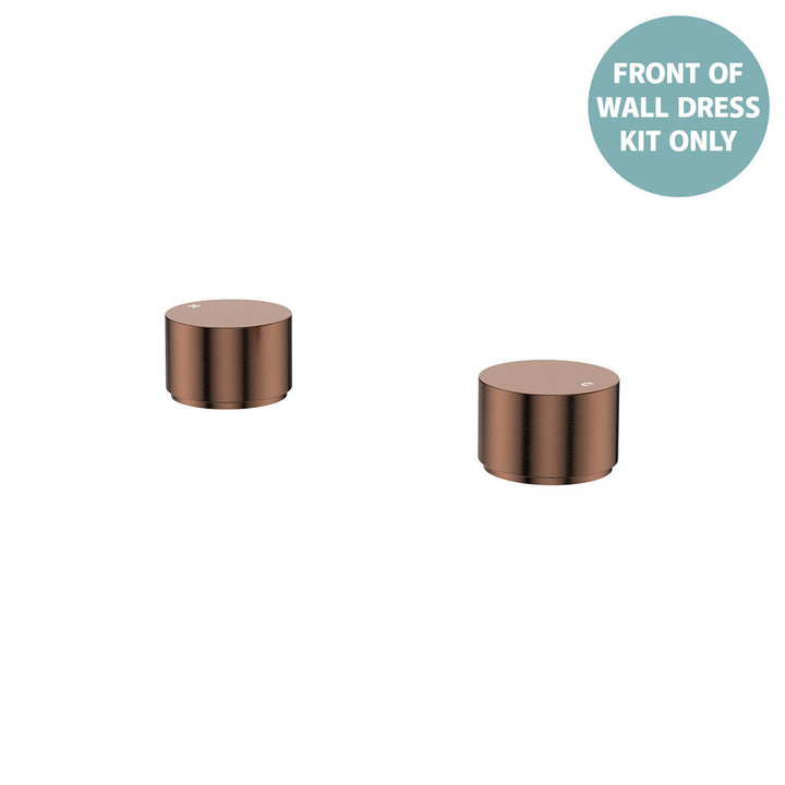 Kaya Round Hob Taps, Dress Kit - Trim Kit Only - Brushed Copper