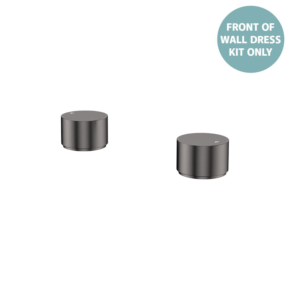 Kaya Round Hob Taps, Dress Kit - Trim Kit Only - Gun Metal
