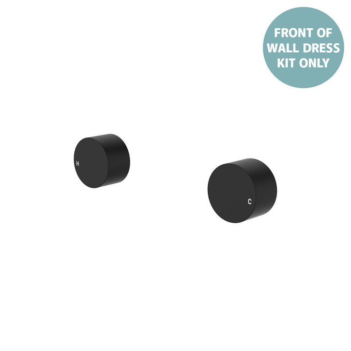 Kaya Round Wall Taps, Dress Kit - Trim Kit Only - Matte Black