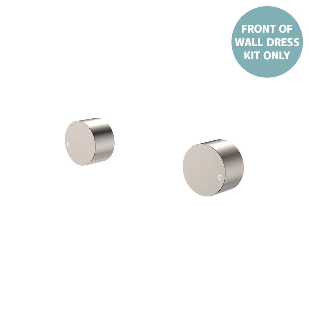 Kaya Round Wall Taps, Dress Kit - Trim Kit Only - Brushed Nickel