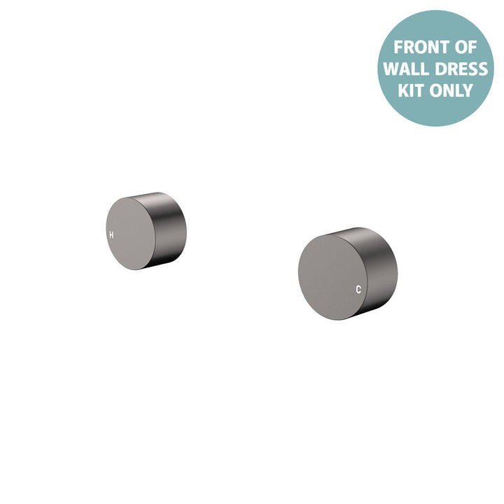 Kaya Round Wall Taps, Dress Kit - Trim Kit Only - Gun Metal