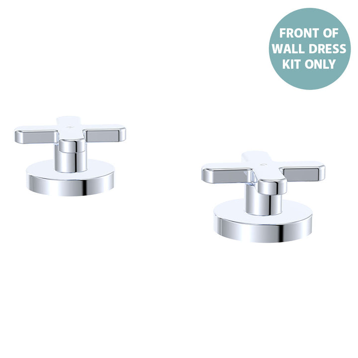 Kaya Hob Set Dress Kit, Cross Taps - Trim Kit Only - Chrome