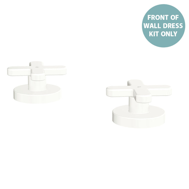 Kaya Hob Set Dress Kit, Cross Taps - Trim Kit Only - Matte White