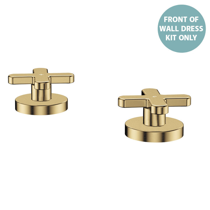 Kaya Hob Set Dress Kit, Cross Taps - Trim Kit Only - Urban Brass