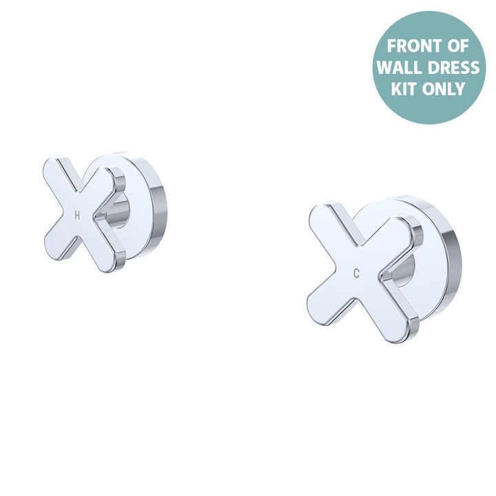 Kaya Wall Set Dress Kit, Cross Taps - Trim Kit Only - Chrome