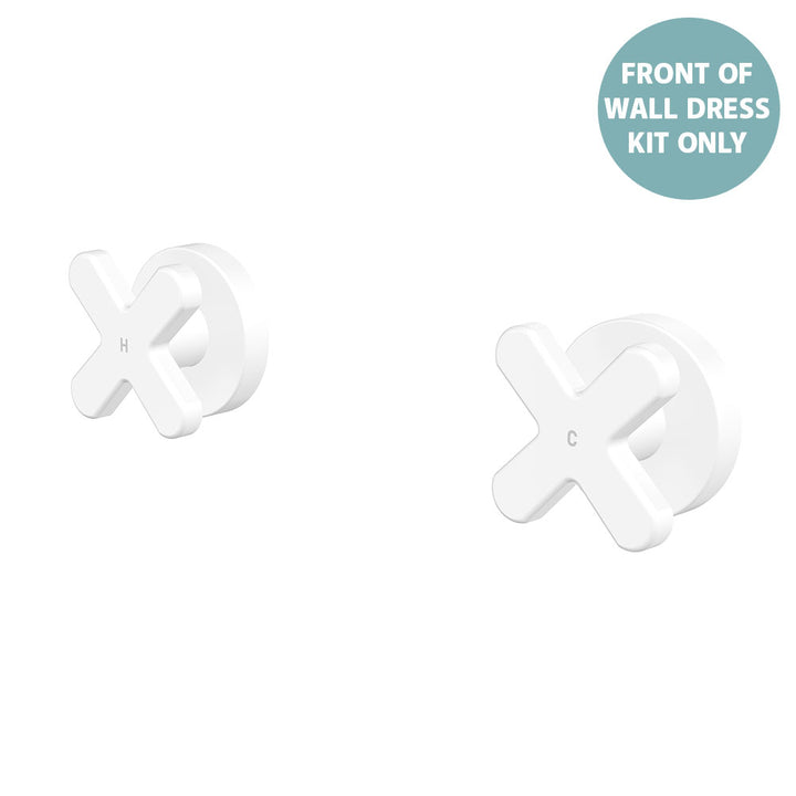Kaya Wall Set Dress Kit, Cross Taps - Trim Kit Only - Matte White