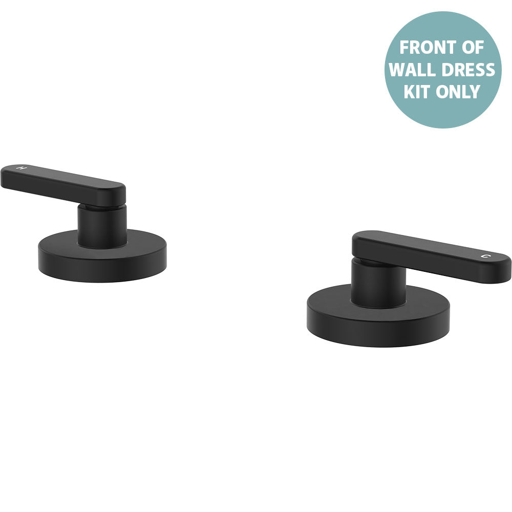 Kaya Hob Set Dress Kit, Lever Taps - Trim Kit Only - Matte Black