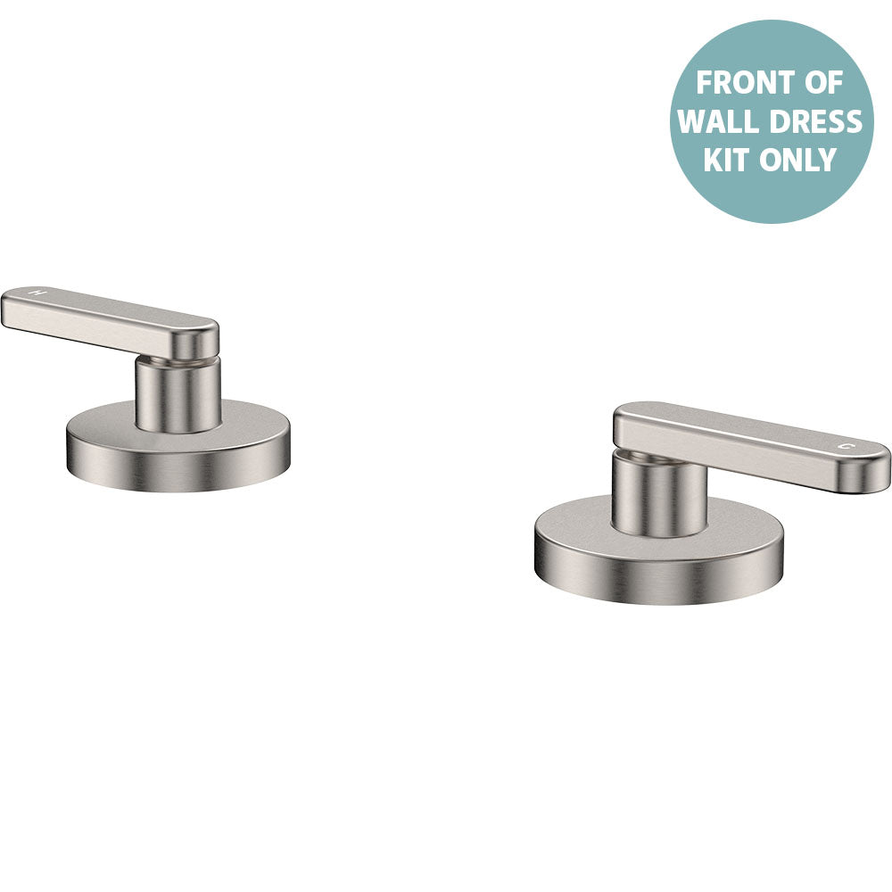 Kaya Hob Set Dress Kit, Lever Taps - Trim Kit Only - Brushed Nickel