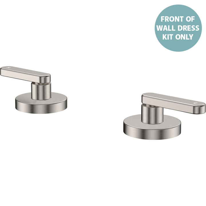 Kaya Hob Set Dress Kit, Lever Taps - Trim Kit Only - Brushed Nickel