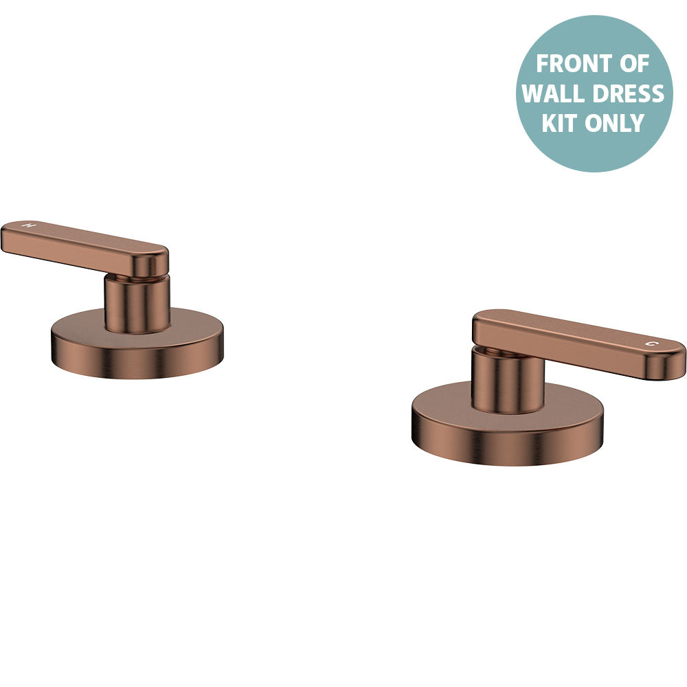 Kaya Hob Set Dress Kit, Lever Taps - Trim Kit Only - Brushed Copper