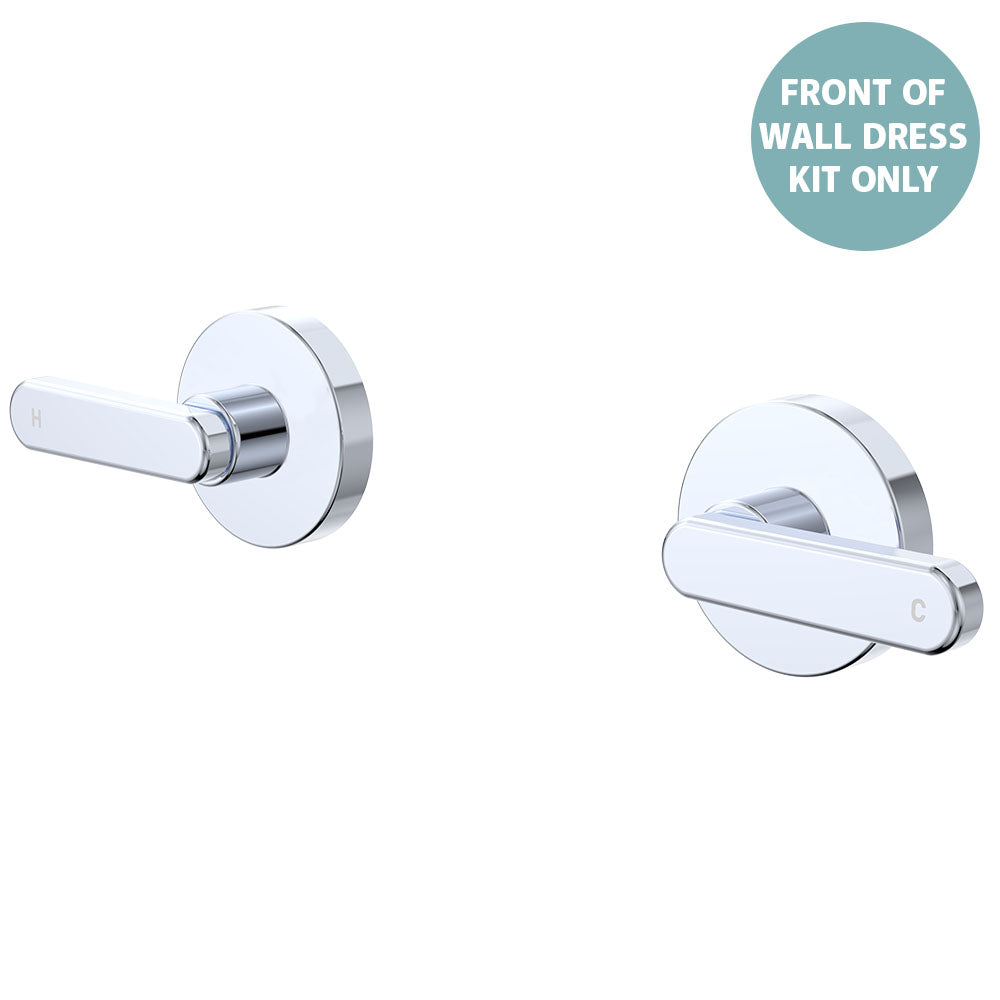 Kaya Wall Set Dress Kit, Lever Taps - Trim Kit Only - Chrome