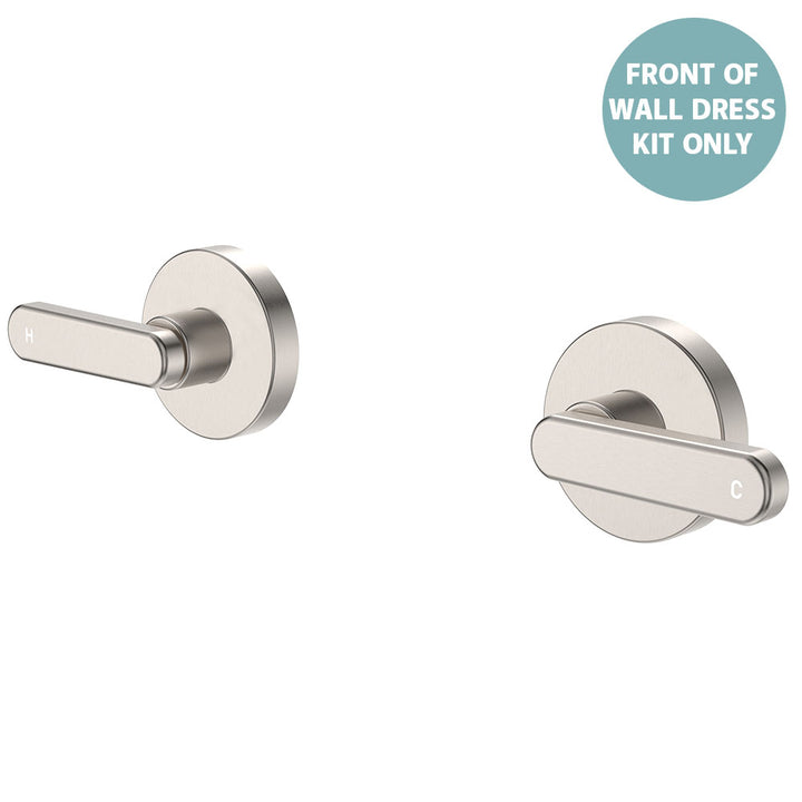 Kaya Wall Set Dress Kit, Lever Taps - Trim Kit Only - Brushed Nickel