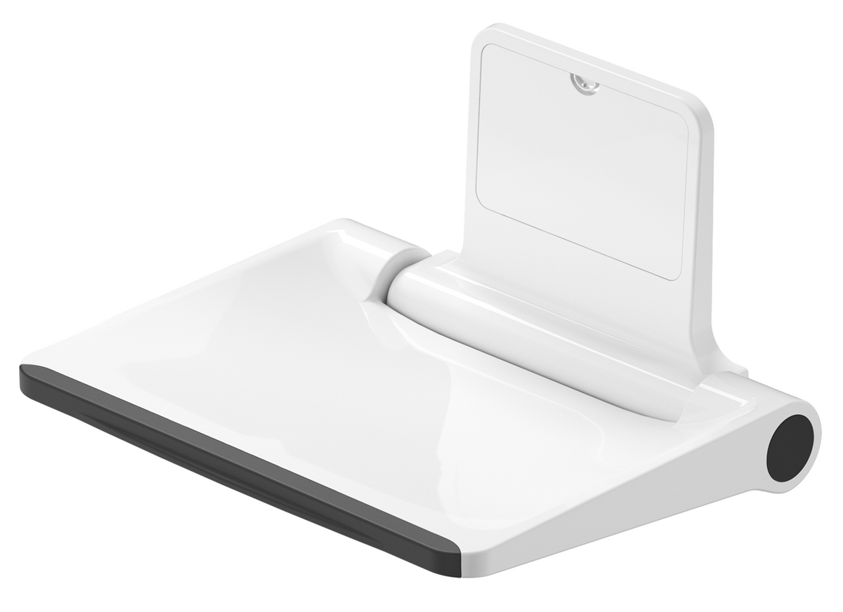Mica Care Folding Shower Seat - Black - angled view