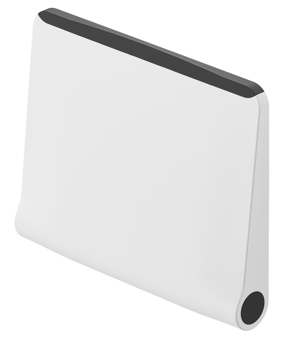 Mica Care Folding Shower Seat - Black - front view folded