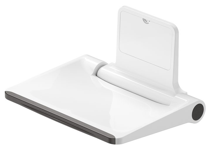 Mica Care Folding Shower Seat - Gunmetal - angled view