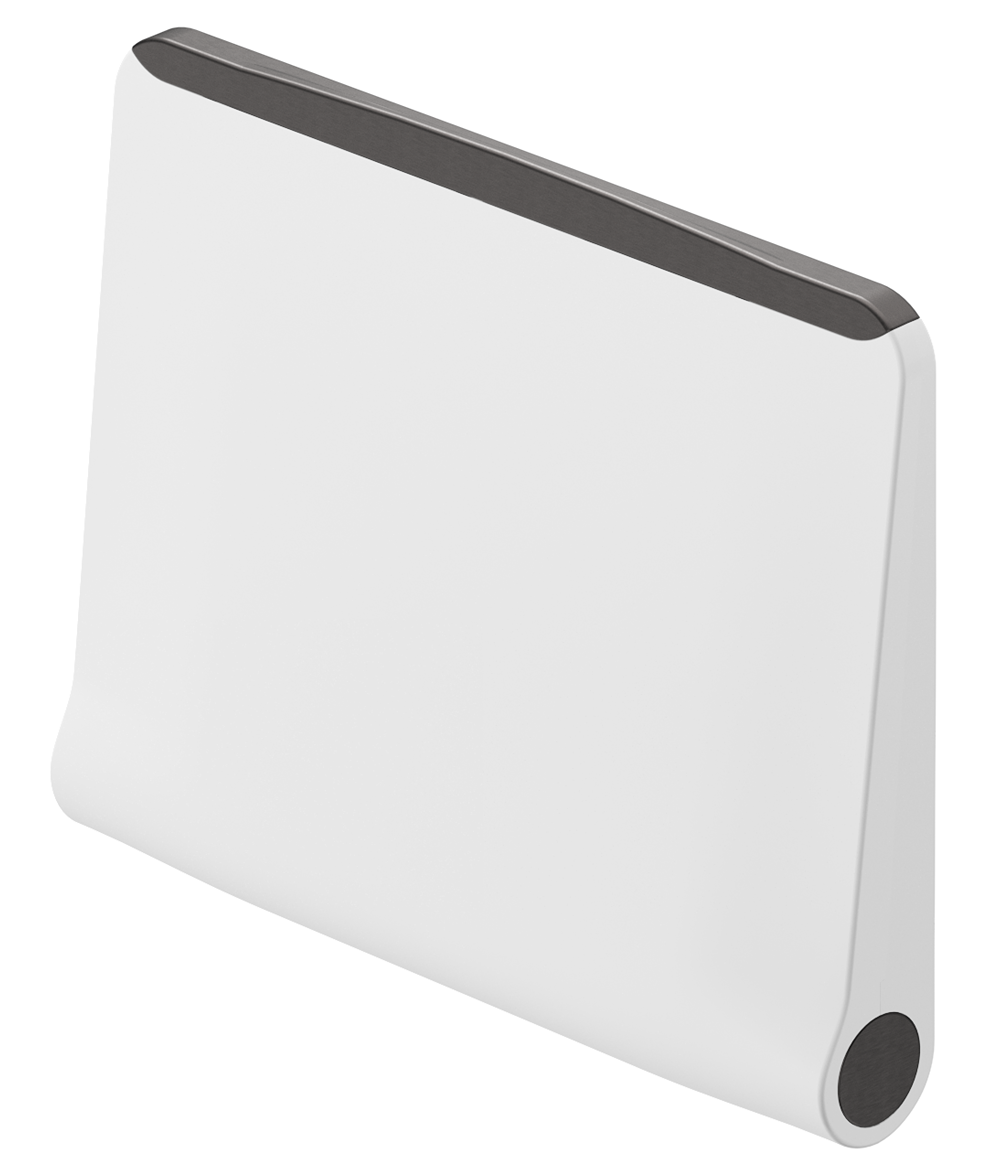 Mica Care Folding Shower Seat - Gunmetal - front view folded