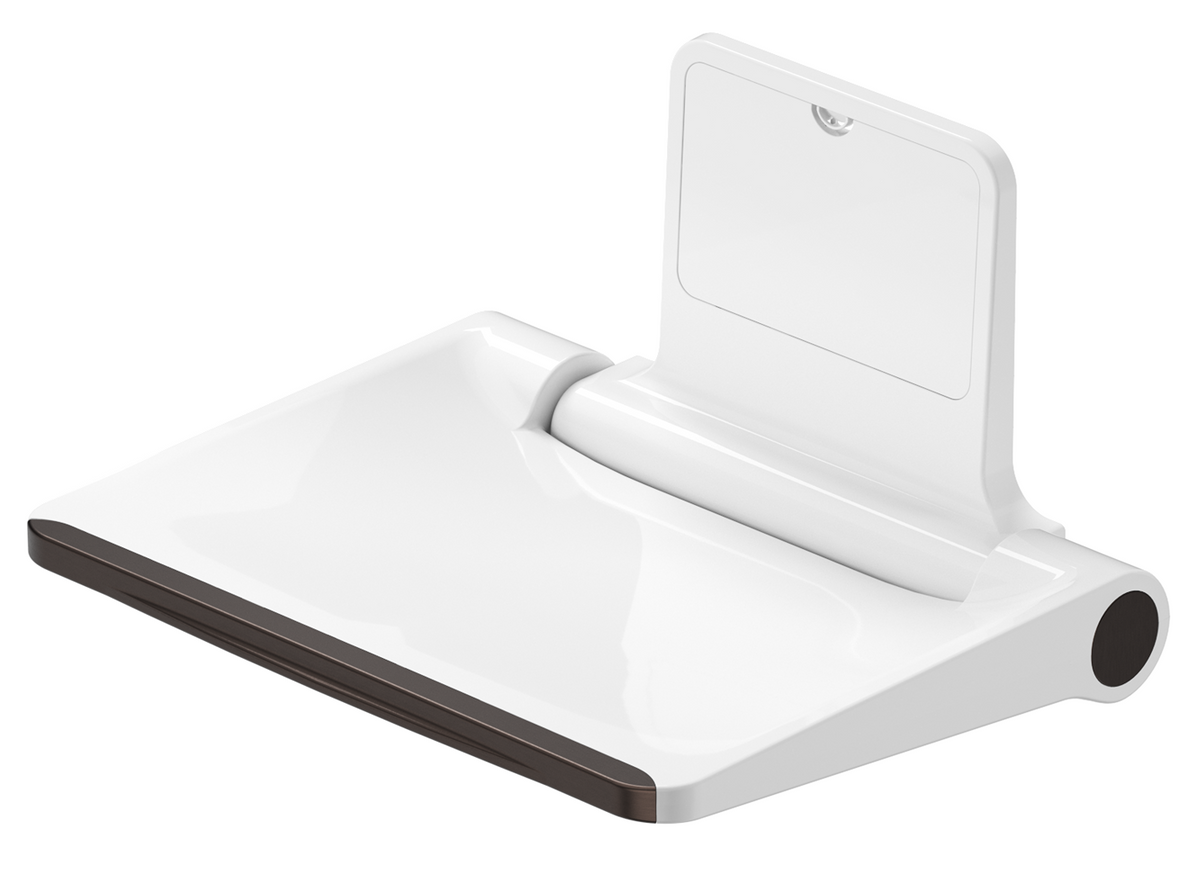 Mica Care Folding Shower Seat - Dusk Bronze - angled view