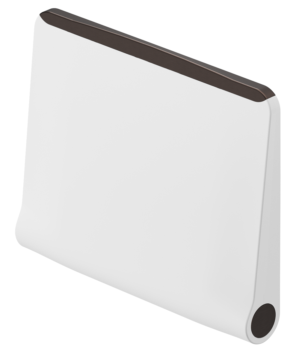 Mica Care Folding Shower Seat - Dusk Bronze - front view folded