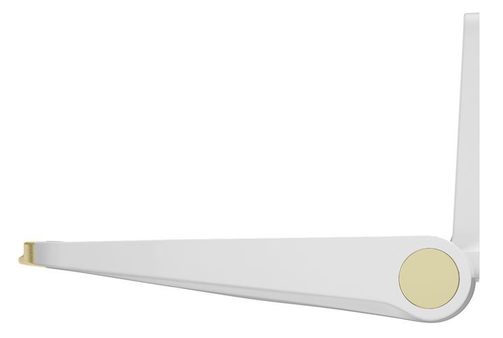 Mica Care Folding Shower Seat - French Gold - side view folded