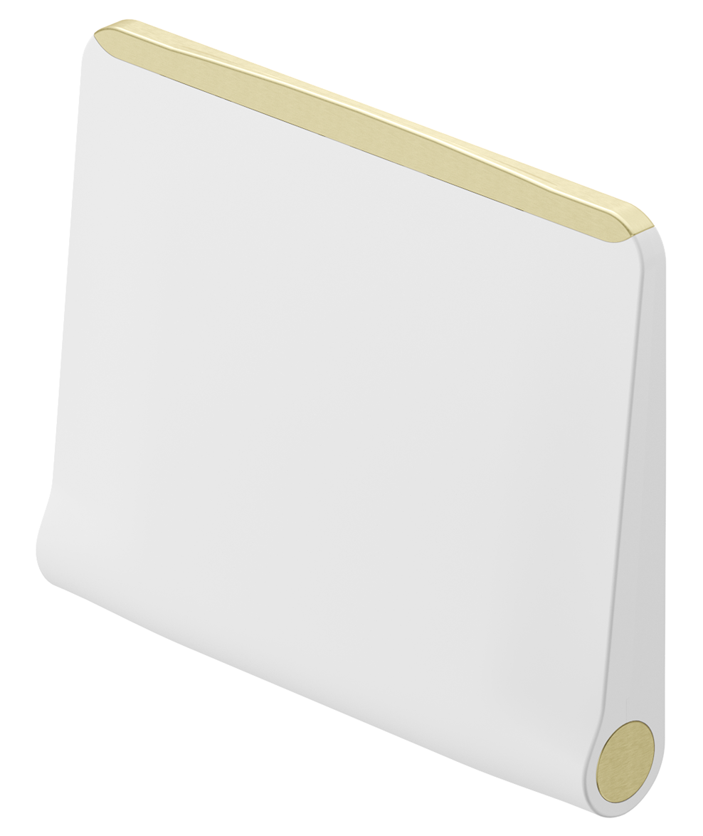 Mica Care Folding Shower Seat - French Gold - front view folded