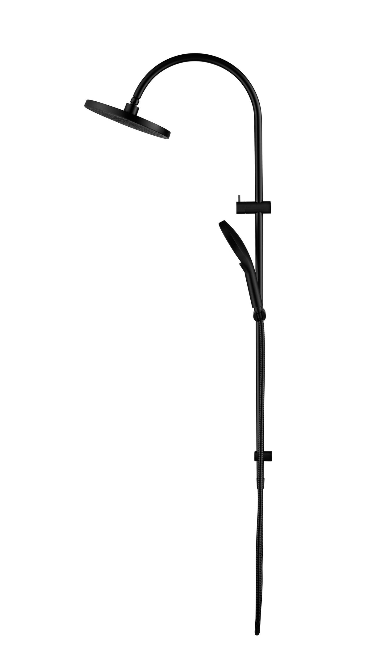 Mica Gooseneck Dual Shower Rail - Black detail