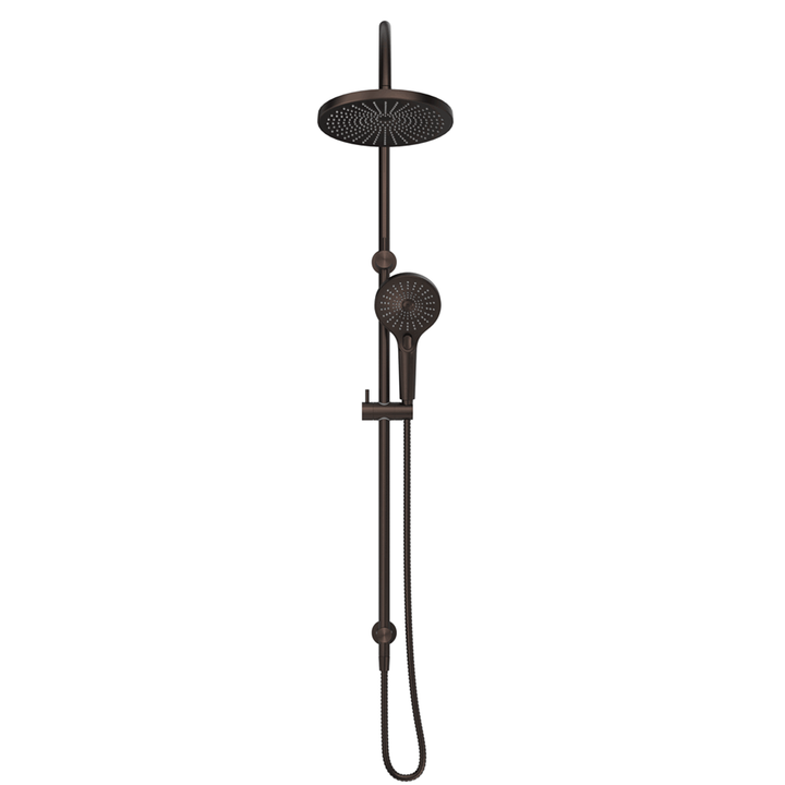 Mica Gooseneck Dual Shower Rail - Dusk Bronze