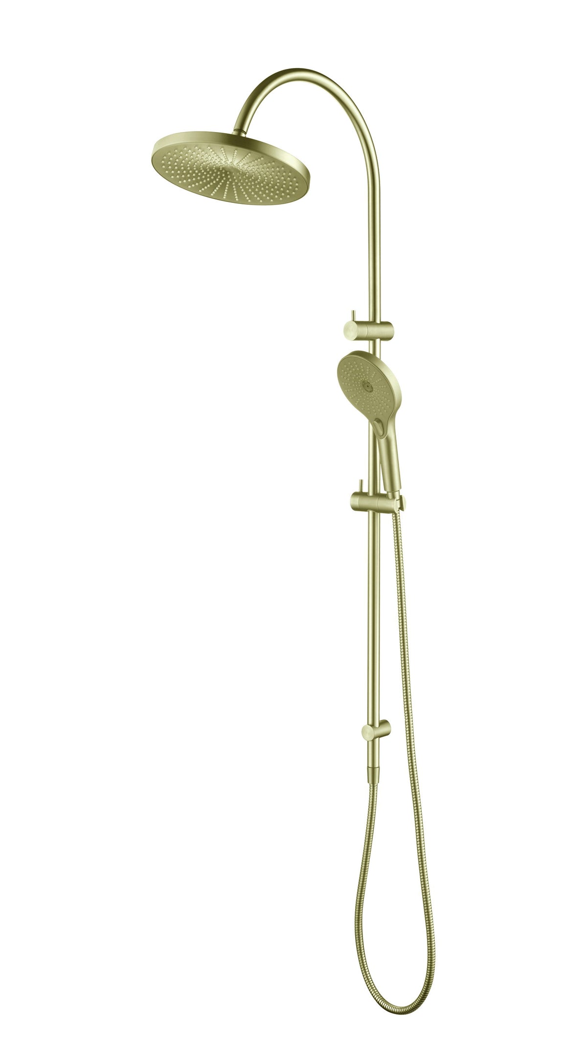 Mica Gooseneck Dual Shower Rail - French Gold