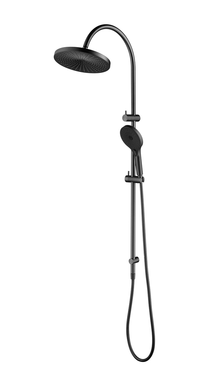 Mica Gooseneck Dual Shower Rail - Gunmetal