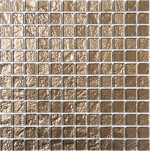 Laser Solid Bronze Glass Mosaic tile face, 300 x 300 mm