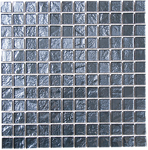 Laser Midnight Glass Mosaic tile face, 300 x 300 mm