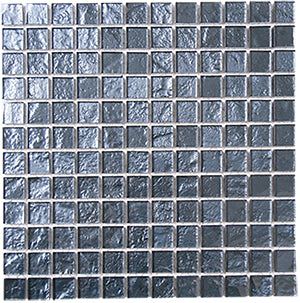 Laser Midnight Glass Mosaic tile face, 300 x 300 mm