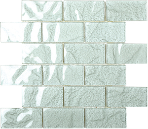Metallic Aluminium Glass Mosaic tile face, 300 x 300 mm