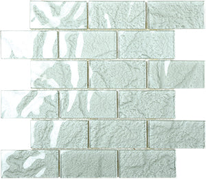 Metallic Aluminium Glass Mosaic tile face, 300 x 300 mm