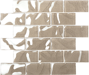 Metallic Champagne Glass Mosaic tile face, 300 x 300 mm