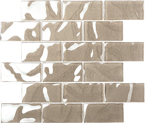 Metallic Champagne Glass Mosaic tile face, 300 x 300 mm