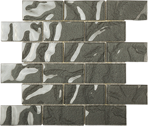 Metallic Metropolis Glass Mosaic tile face, 300 x 300 mm