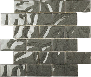 Metallic Metropolis Glass Mosaic tile face, 300 x 300 mm