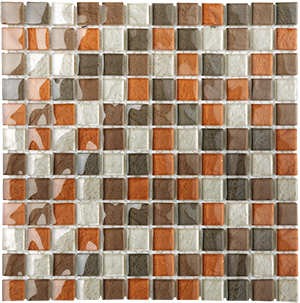 Metallic Mixed Glass Mosaic tile face, 300 x 300 mm