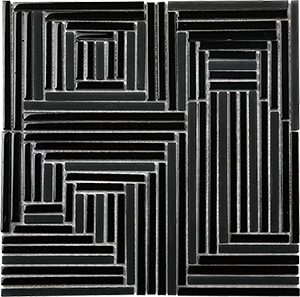 Crossover Nero Glass Mosaic tile face, 298 x 298 mm