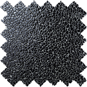 Raindrop Nero Glass Mosaic tile face, 300 x 300 mm