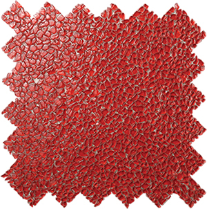 Raindrop Red Glass Mosaic tile face, 300 x 300 mm