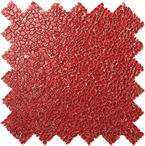 Raindrop Red Glass Mosaic tile face, 300 x 300 mm