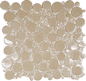 Bubbles Rawsilk Glass Mosaic tile face, 300 x 300 mm