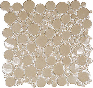 Bubbles Rawsilk Glass Mosaic tile face, 300 x 300 mm