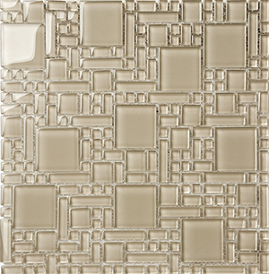 Magic Rawsilk Glass Mosaic tile face, 300 x 300 mm
