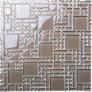 Magic Coco Glass Mosaic tile face, 300 x 300 mm