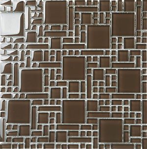 Magic Choc Glass Mosaic – 300 x 300 mm, tile face