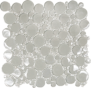 Bubbles Oxygen Glass Mosaic tile face, 300 x 300 mm